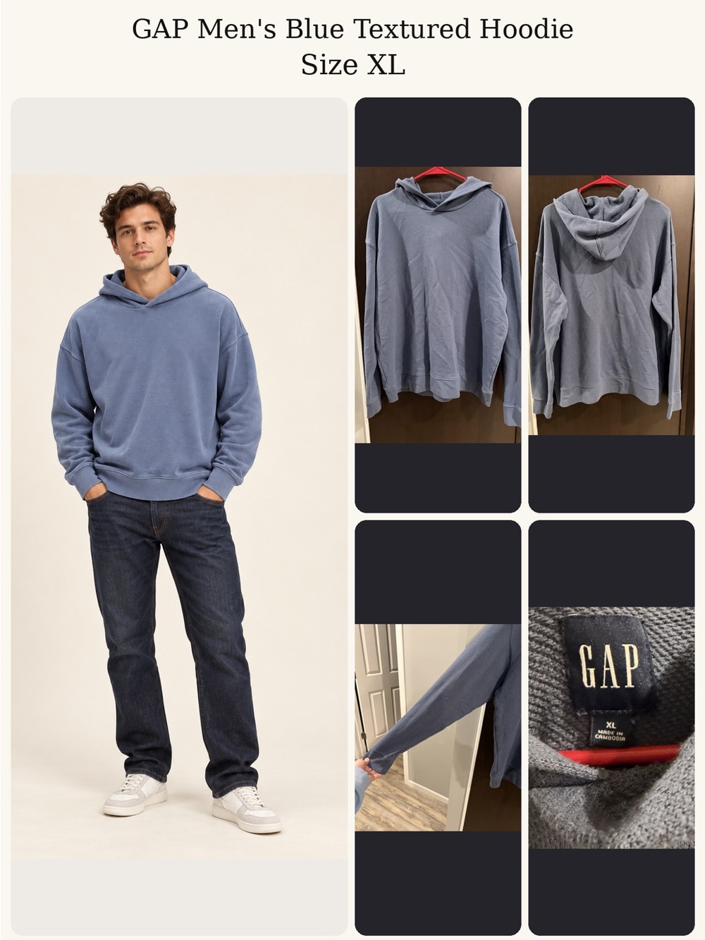 GAP Washed Blue Pullover Hoodie